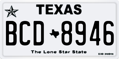 TX license plate BCD8946