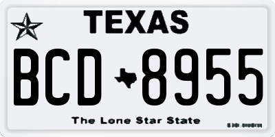 TX license plate BCD8955