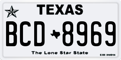 TX license plate BCD8969