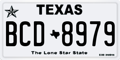 TX license plate BCD8979