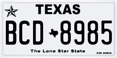 TX license plate BCD8985