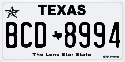TX license plate BCD8994