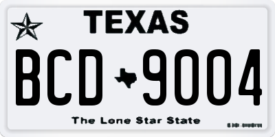 TX license plate BCD9004