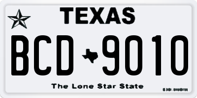 TX license plate BCD9010