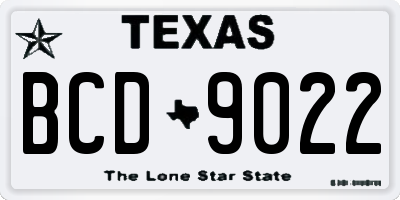 TX license plate BCD9022