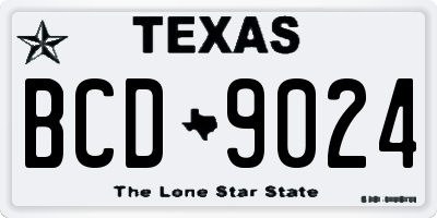 TX license plate BCD9024