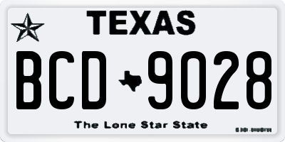 TX license plate BCD9028
