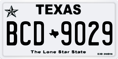 TX license plate BCD9029