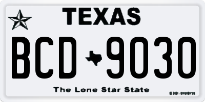 TX license plate BCD9030