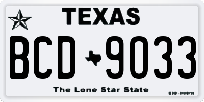 TX license plate BCD9033