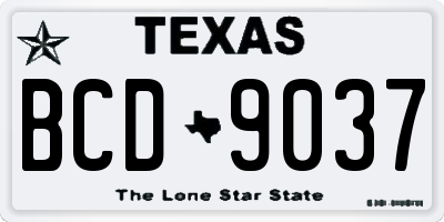 TX license plate BCD9037