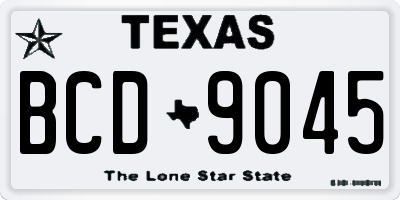 TX license plate BCD9045