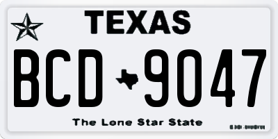 TX license plate BCD9047