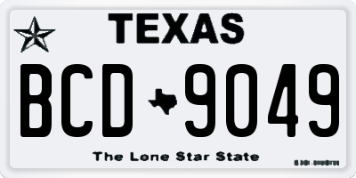 TX license plate BCD9049
