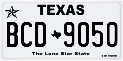 TX license plate BCD9050