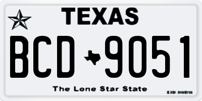 TX license plate BCD9051
