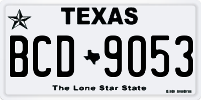 TX license plate BCD9053