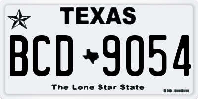TX license plate BCD9054