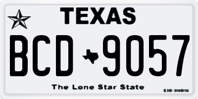 TX license plate BCD9057