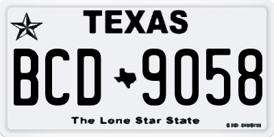 TX license plate BCD9058