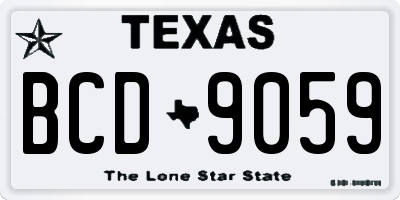 TX license plate BCD9059