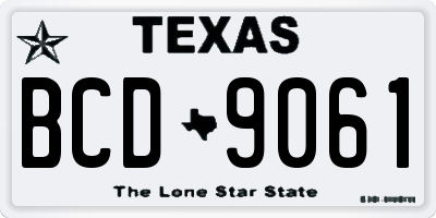 TX license plate BCD9061