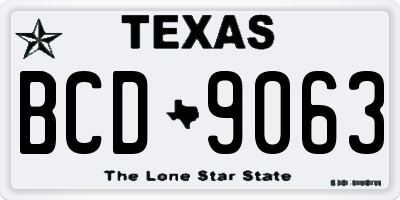 TX license plate BCD9063