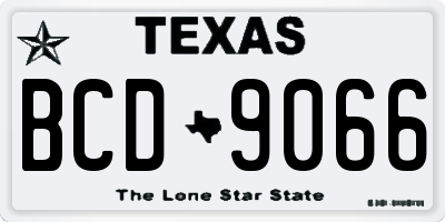 TX license plate BCD9066