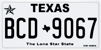 TX license plate BCD9067