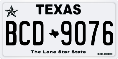 TX license plate BCD9076