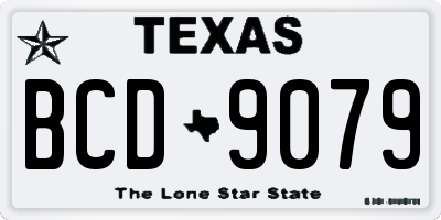 TX license plate BCD9079