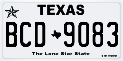 TX license plate BCD9083