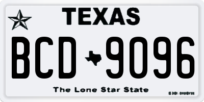 TX license plate BCD9096