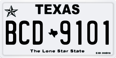 TX license plate BCD9101