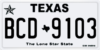 TX license plate BCD9103