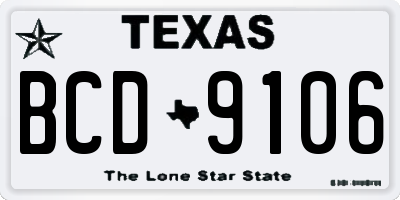 TX license plate BCD9106