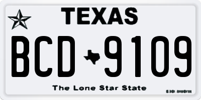 TX license plate BCD9109