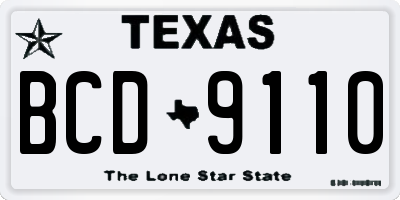 TX license plate BCD9110