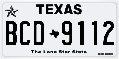 TX license plate BCD9112