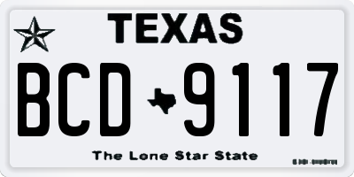 TX license plate BCD9117