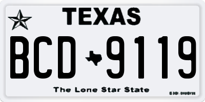 TX license plate BCD9119