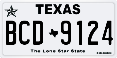 TX license plate BCD9124