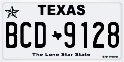 TX license plate BCD9128