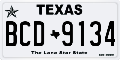 TX license plate BCD9134