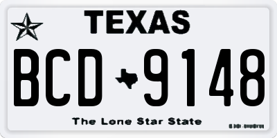 TX license plate BCD9148