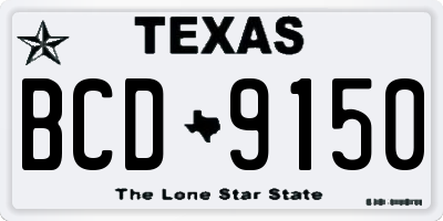 TX license plate BCD9150
