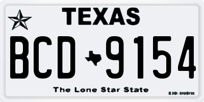 TX license plate BCD9154