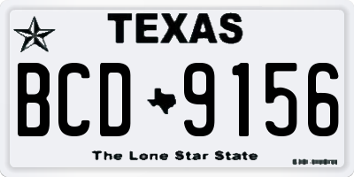 TX license plate BCD9156