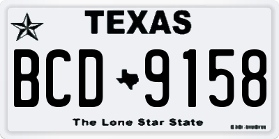 TX license plate BCD9158