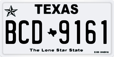 TX license plate BCD9161